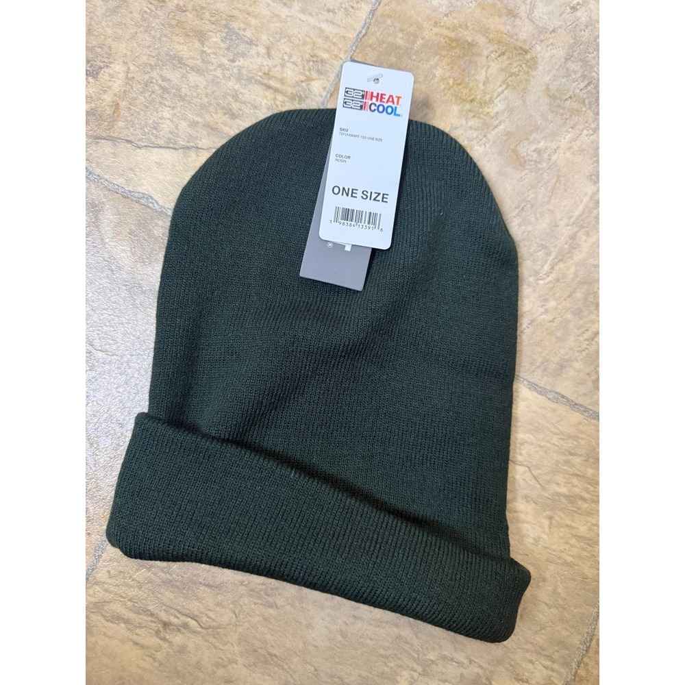NWT 32 Degrees Heat Men's One Size Green Knit Acrylic Hat Beanie